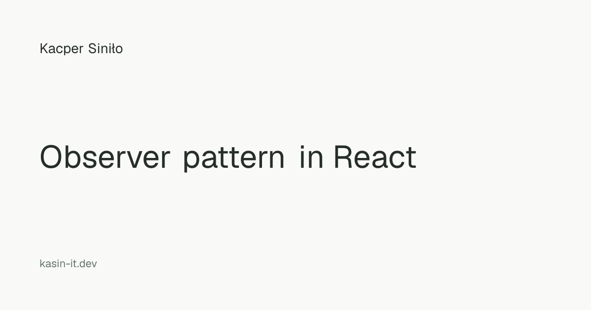 Observer pattern in React